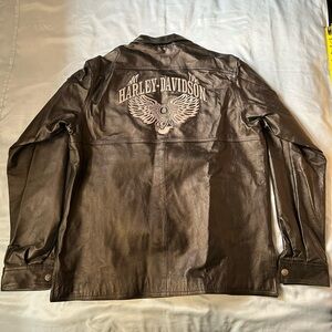 Harley-Davidson Black Bomber Jacket with Varsity Style